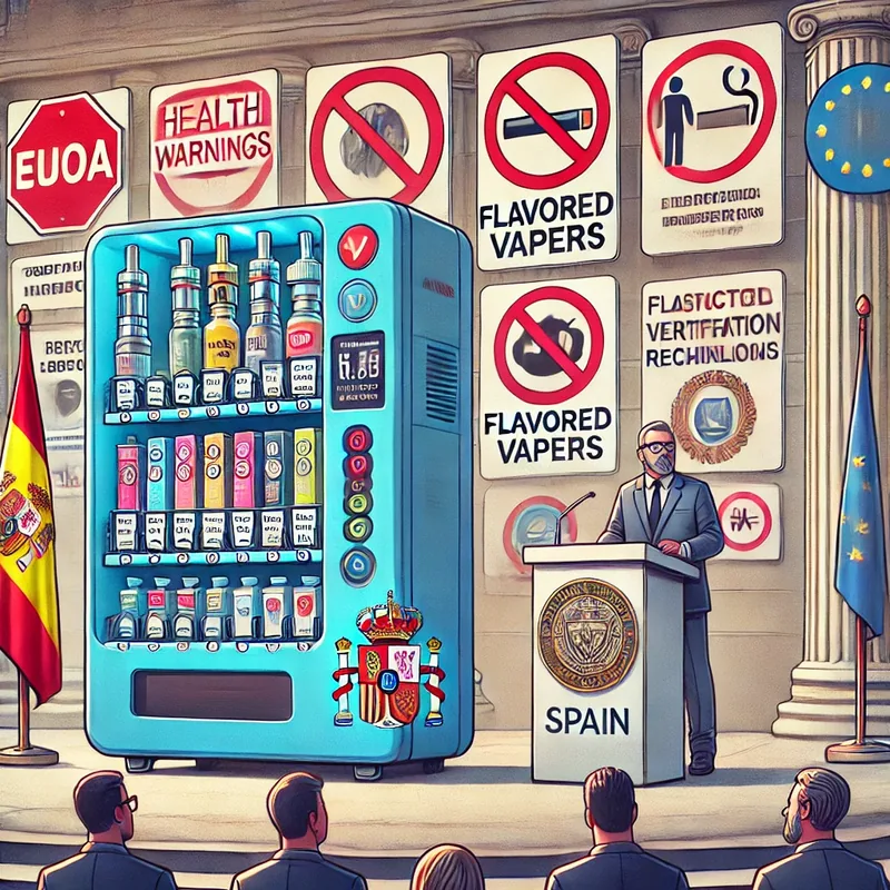 Ilustración sobre la regulación de la venta de vapers en España